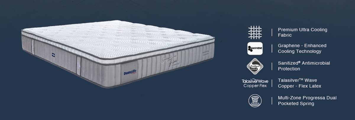 Nệm lò xo Dunlopillo CoolSilk Royale Sovereign Firm