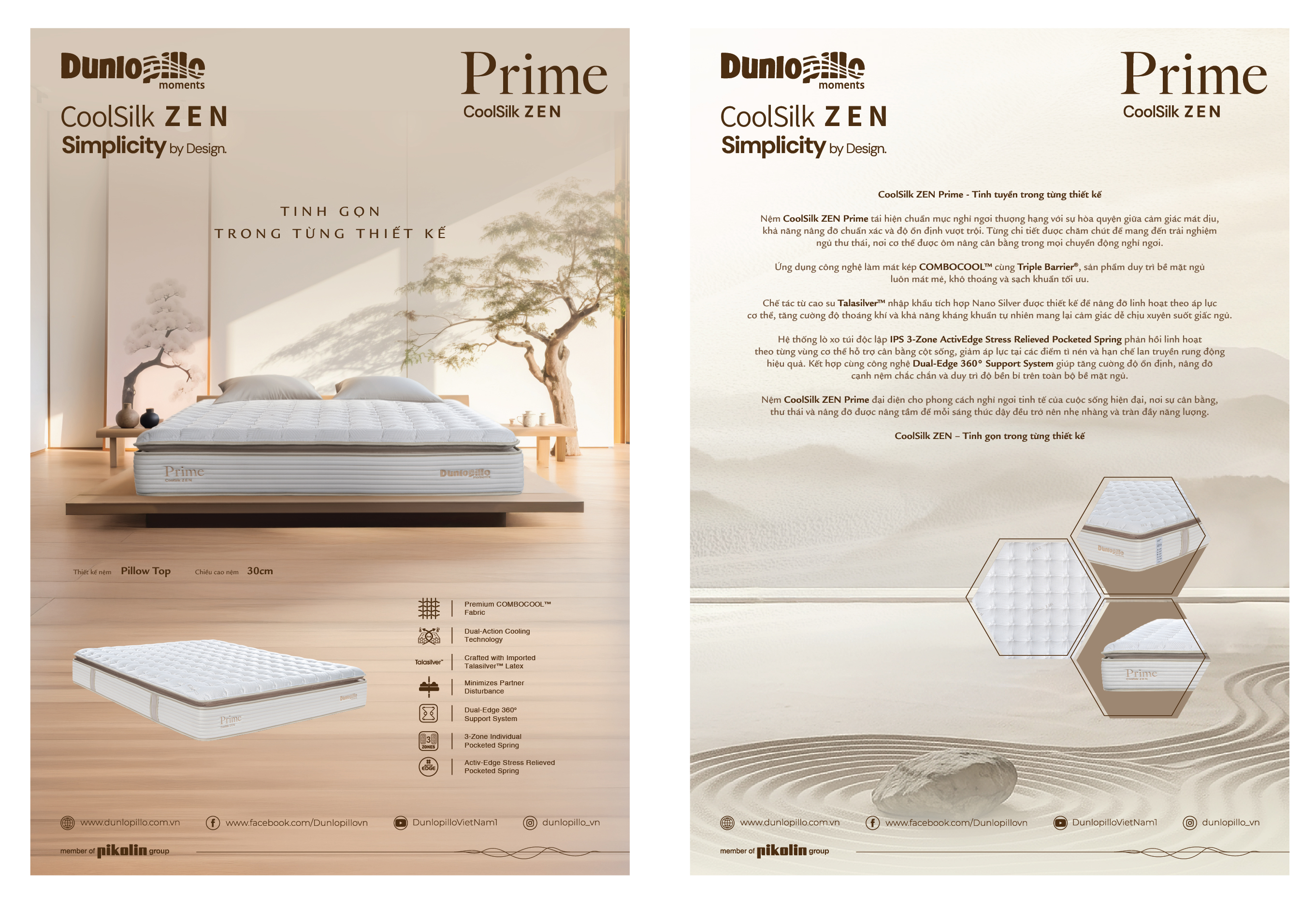 Nệm Lò Xo CoolSilk Zen Prime