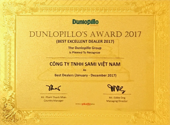 Dunlopillo certification